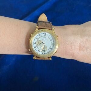 Seiko Age of Discovery World Timer Chronograph Watch with Brown Leather Strap